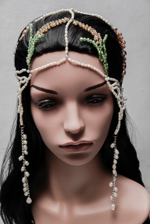 beads of her sweat front